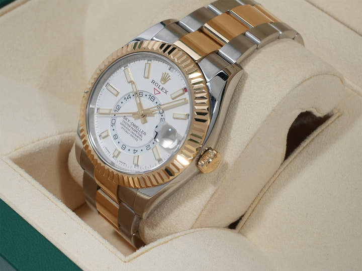 ロレックス スカイドゥエラー Ref.326933 ステンレススチール/イエローゴールド ホワイト文字盤 オイスターブレスレット