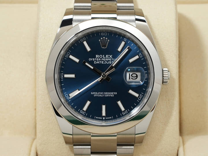 Rolex Datejust 41 Ref. 126300 Stainless Steel Azurro Blue Dial