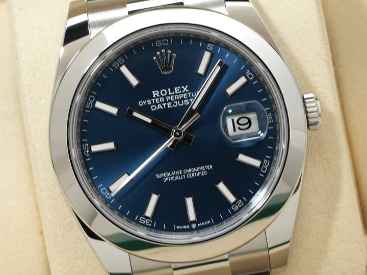 Rolex Datejust 41 Ref. 126300 Stainless Steel Azurro Blue Dial