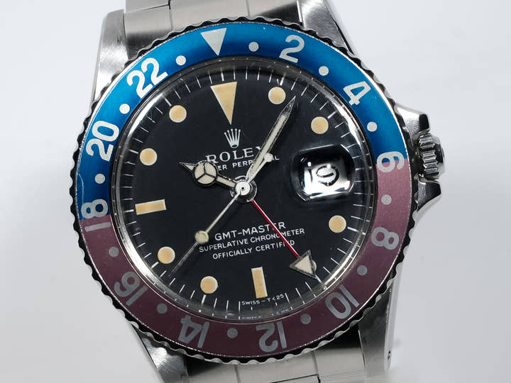 ロレックス GMTマスター Ref.1675 ステンレススチール ブラック文字盤 オイスターブレスレット