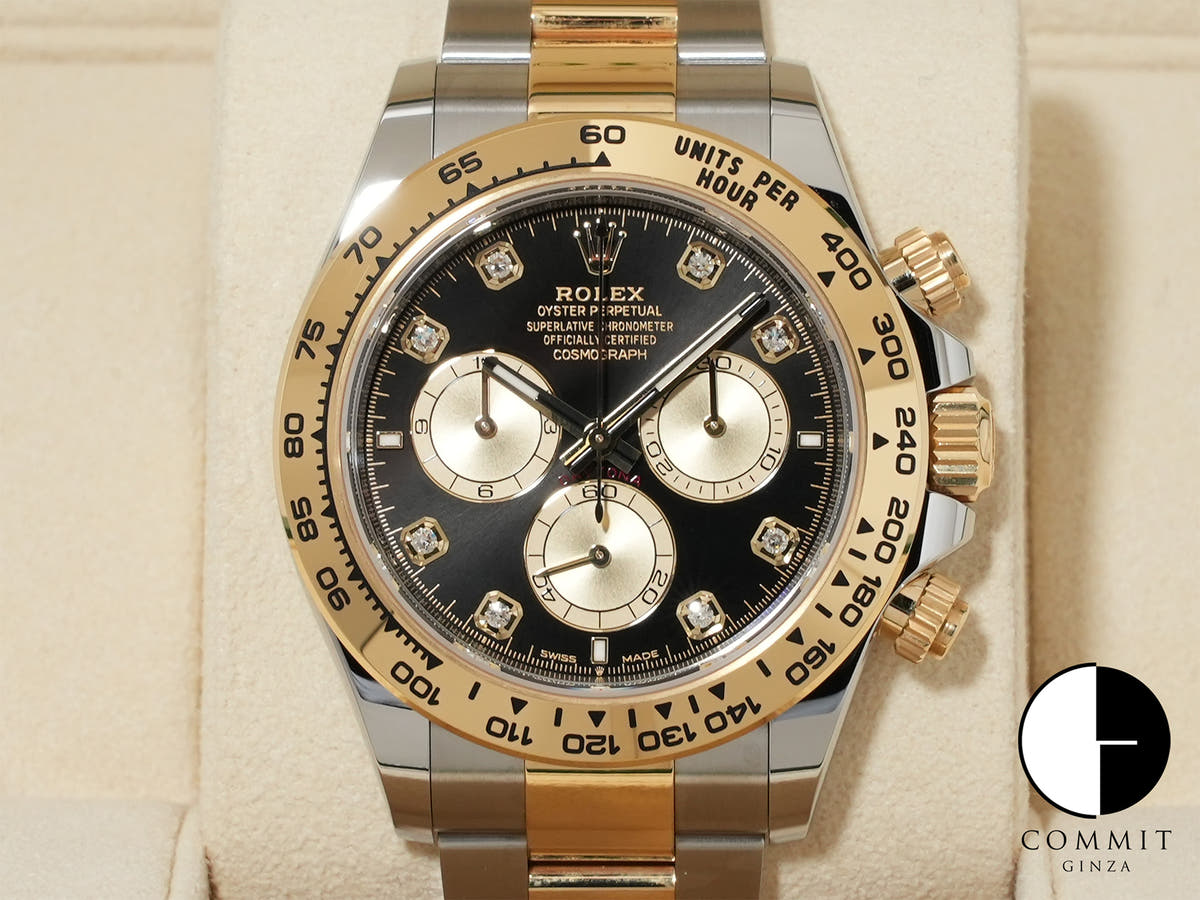 ロレックス デイトナ Ref.126503G ステンレススチール/イエローゴールド ブラックxゴールデンx8Pダイヤ文字盤