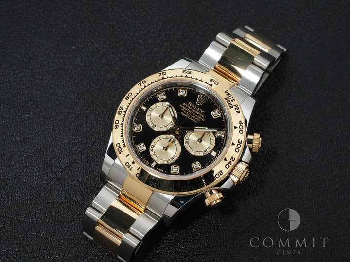 ロレックス デイトナ Ref.126503G ステンレススチール/イエローゴールド ブラックxゴールデンx8Pダイヤ文字盤