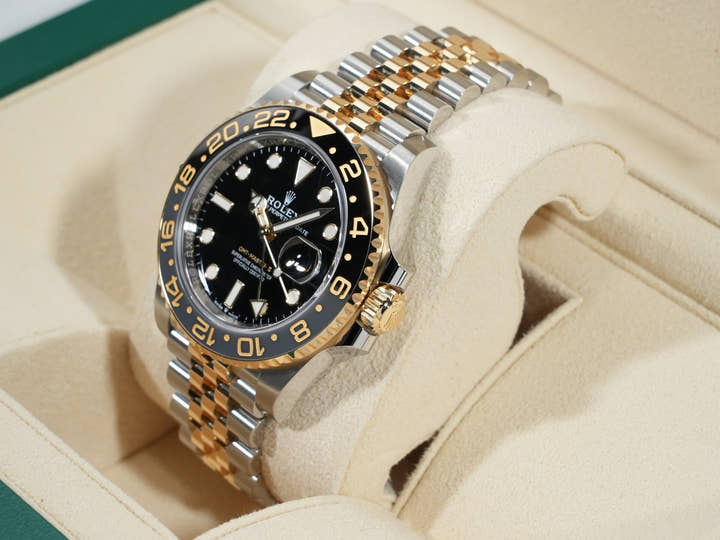 Rolex GMT-Master II Ref. 126713GRNR Stainless Steel/Yellow Gold Black Dial Jubilee Bracelet