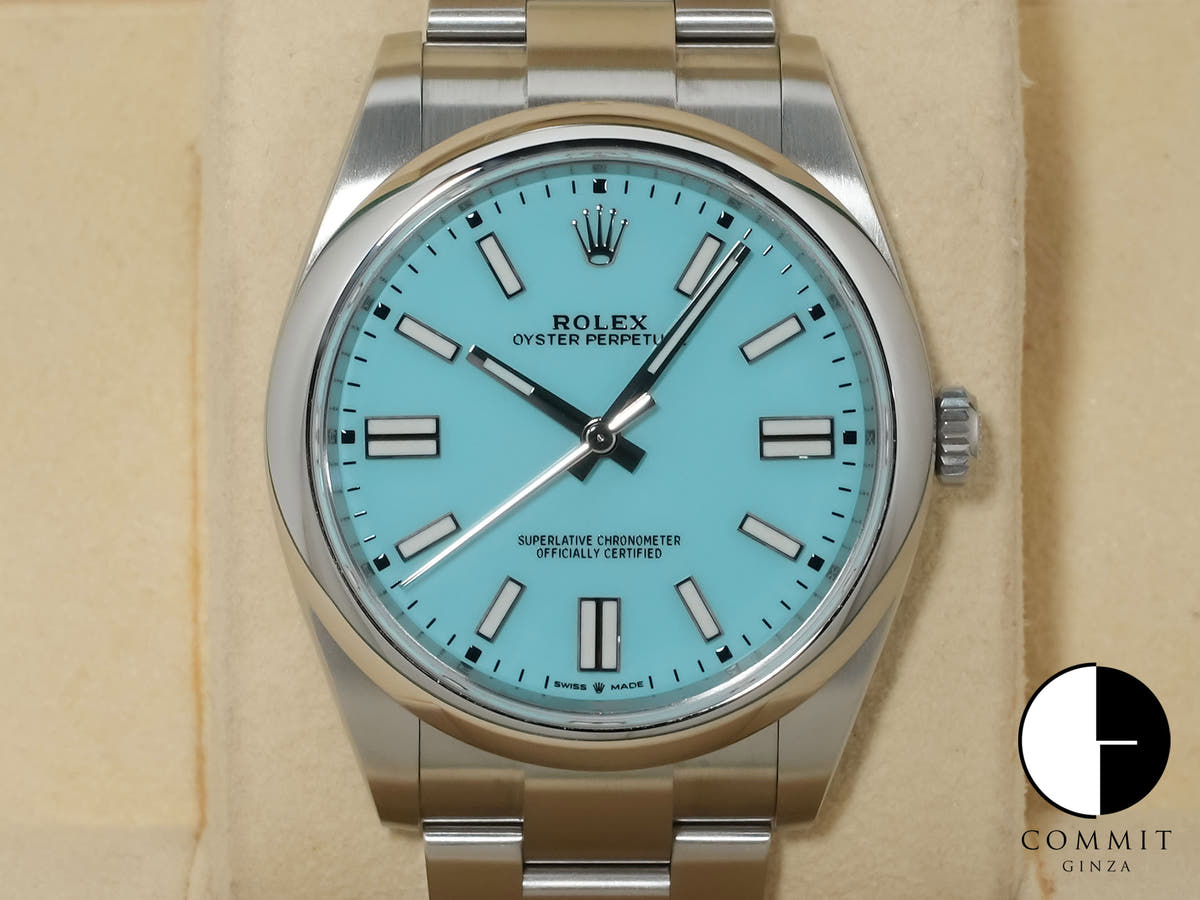 ロレックス オイスターパーペチュアル41 Ref.124300 ステンレススチール ターコイズ文字盤