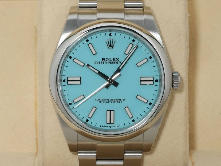 ロレックス オイスターパーペチュアル41 Ref.124300 ステンレススチール ターコイズ文字盤