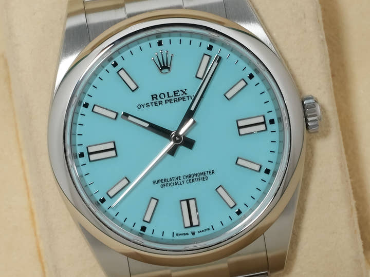 ロレックス オイスターパーペチュアル41 Ref.124300 ステンレススチール ターコイズ文字盤