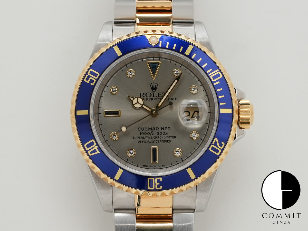 ロレックス サブマリーナー デイト Ref.16613SG ステンレススチール/イエローゴールド グレー文字盤