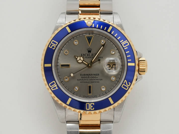 ロレックス サブマリーナー デイト Ref.16613SG ステンレススチール/イエローゴールド グレー文字盤