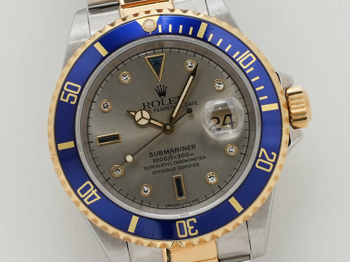 ロレックス サブマリーナー デイト Ref.16613SG ステンレススチール/イエローゴールド グレー文字盤