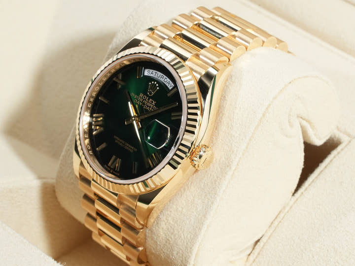 ロレックス デイデイト36 Ref.128238 イエローゴールド グリーンオンブレ文字盤