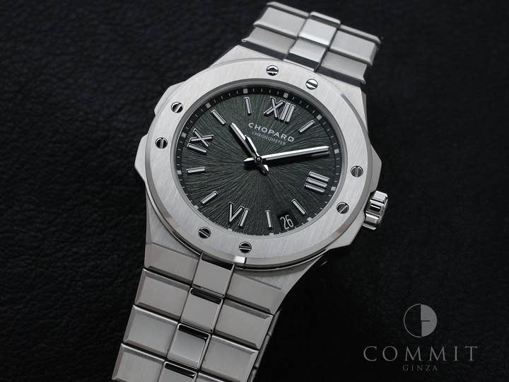 ショパール アルパイン イーグル 41 Ref.298600-3014 SS パイングリーン文字盤 中古 8vxy7btj