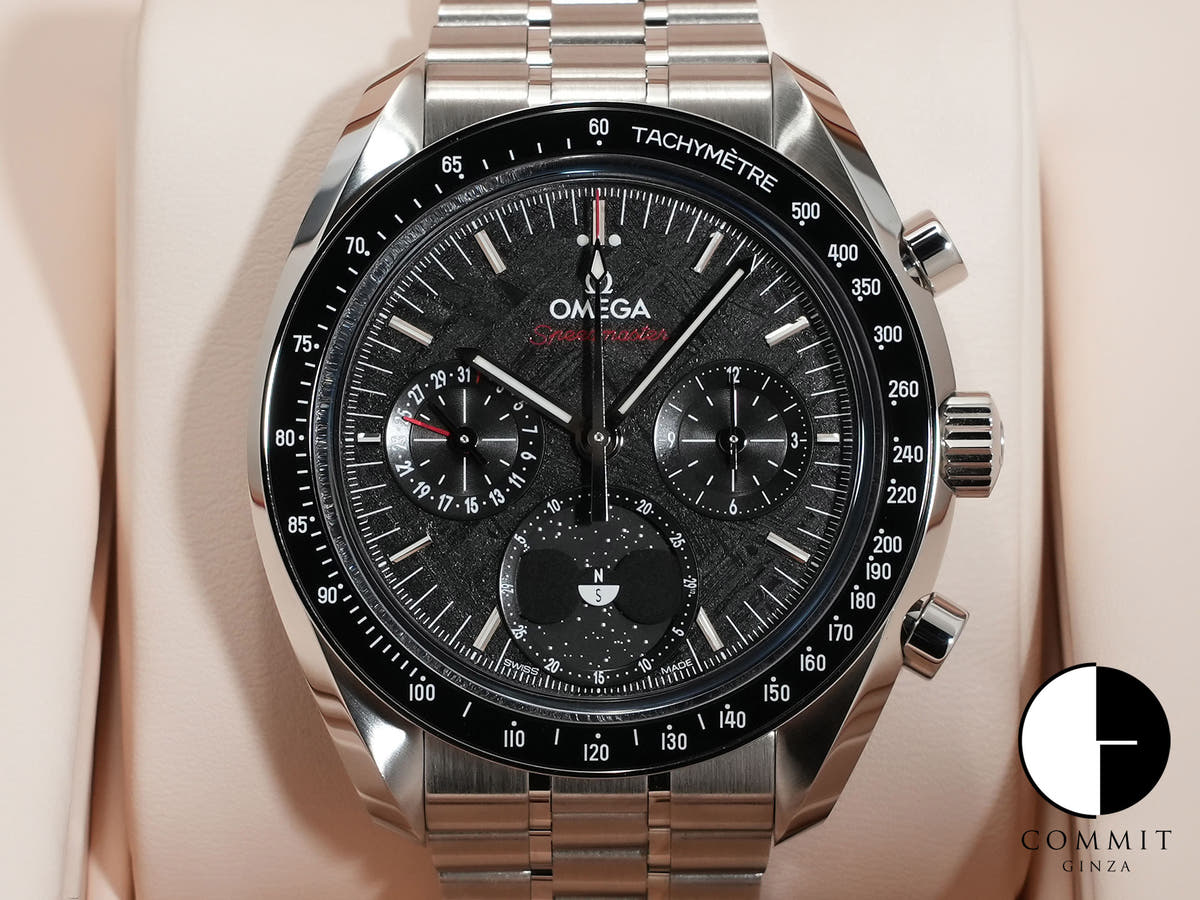 オメガ スピードマスター ムーンフェイズ メテオライト Ref.304.30.43.52.01.001 メテオライト文字盤 未使用 ix6ntmvo