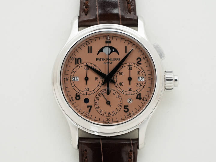 パテックフィリップ パーペチュアルカレンダー シングルプッシュボタン スプリットセコンド クロノグラフ Ref.5372P-010 プラチナ ローズゴールド文字盤