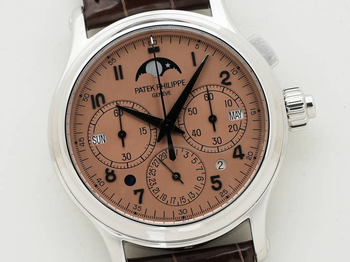 パテックフィリップ パーペチュアルカレンダー シングルプッシュボタン スプリットセコンド クロノグラフ Ref.5372P-010 プラチナ ローズゴールド文字盤