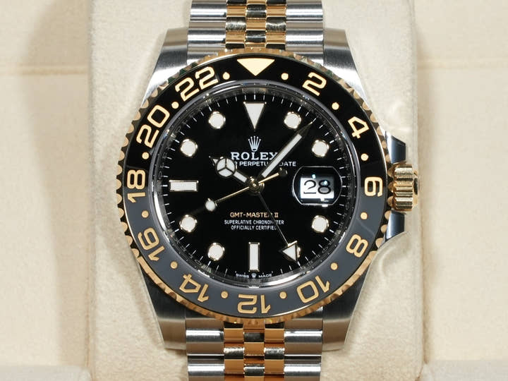 Rolex GMT-Master II Ref. 126713GRNR Stainless Steel/Yellow Gold Black Dial Jubilee Bracelet