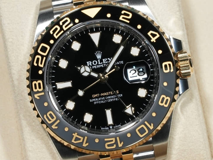 Rolex GMT-Master II Ref. 126713GRNR Stainless Steel/Yellow Gold Black Dial Jubilee Bracelet
