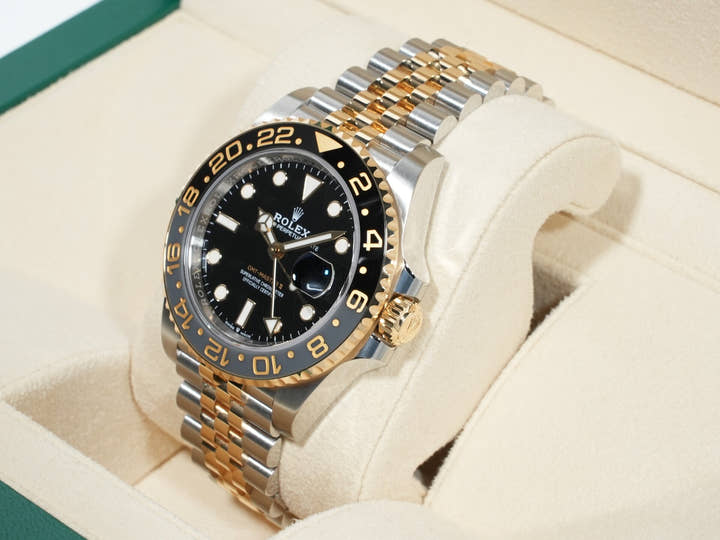 Rolex GMT-Master II Ref. 126713GRNR Stainless Steel/Yellow Gold Black Dial Jubilee Bracelet