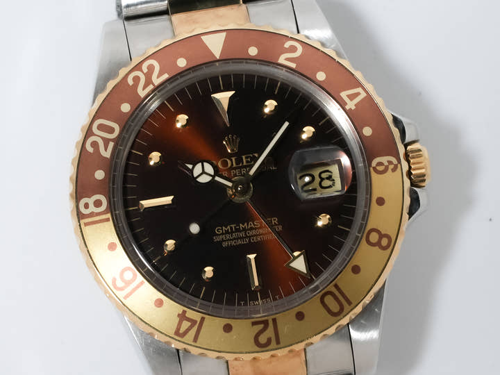 ロレックス GMTマスター Ref.1675/3 ステンレススチール/イエローゴールド ブラウン文字盤 オイスターブレスレット