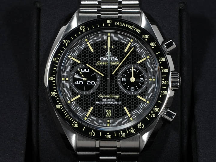 オメガ スピードマスター スーパーレーシング 44.25mm Ref.329.30.44.51.01.003 SS ブラック文字盤 未使用 jc6ghg6b