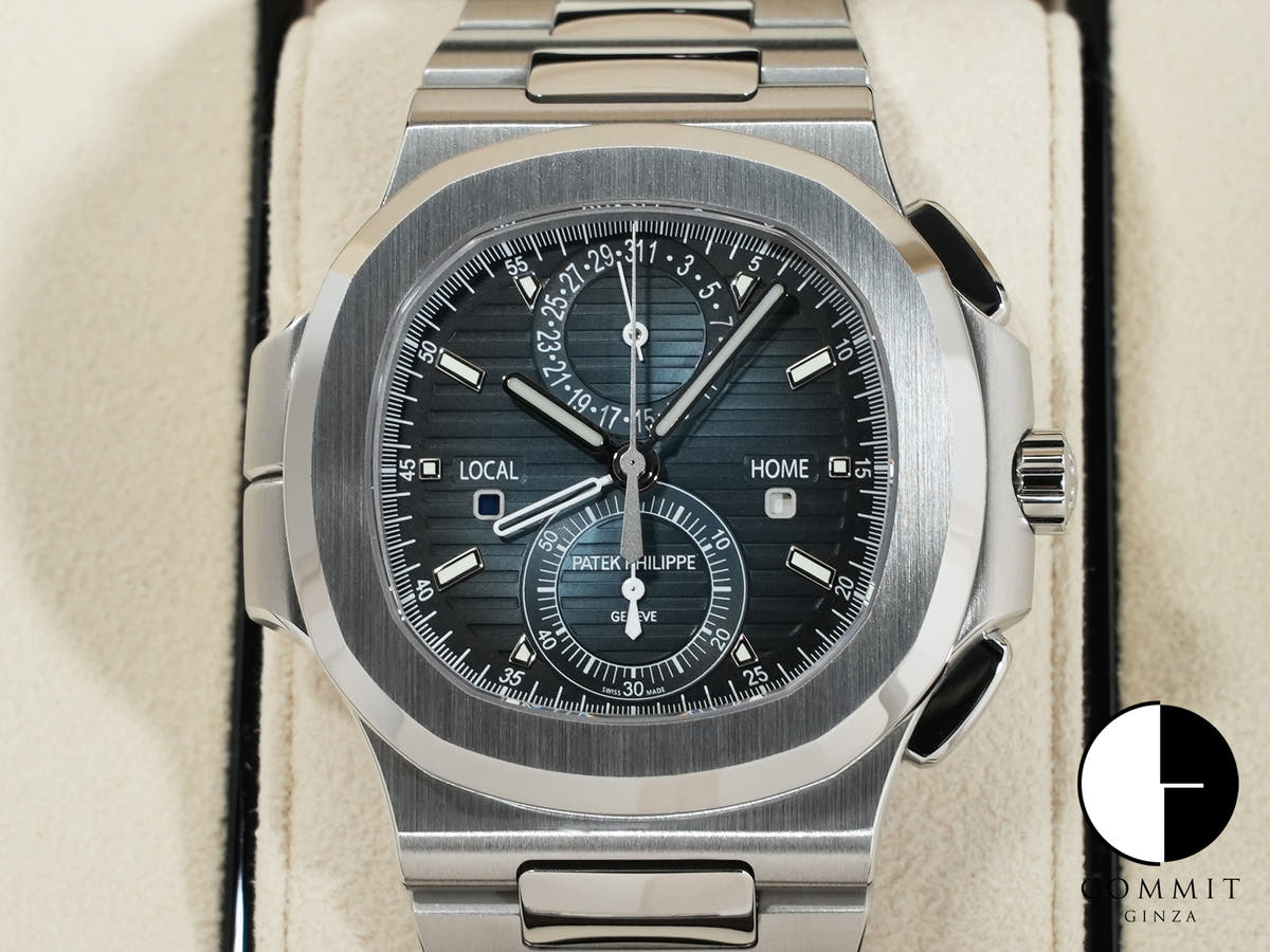 パテックフィリップ ノーチラス トラベルタイム クロノグラフ Ref.5990/1A-011 ステンレススチール ブルーソレイユ文字盤