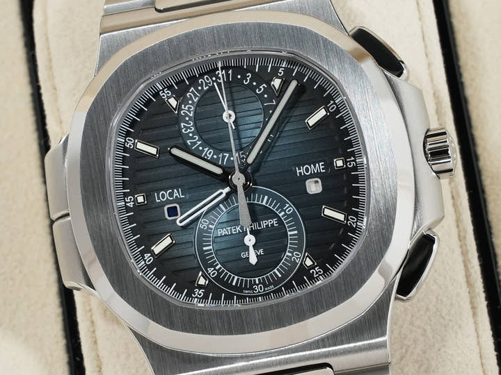 パテックフィリップ ノーチラス トラベルタイム クロノグラフ Ref.5990/1A-011 ステンレススチール ブルーソレイユ文字盤