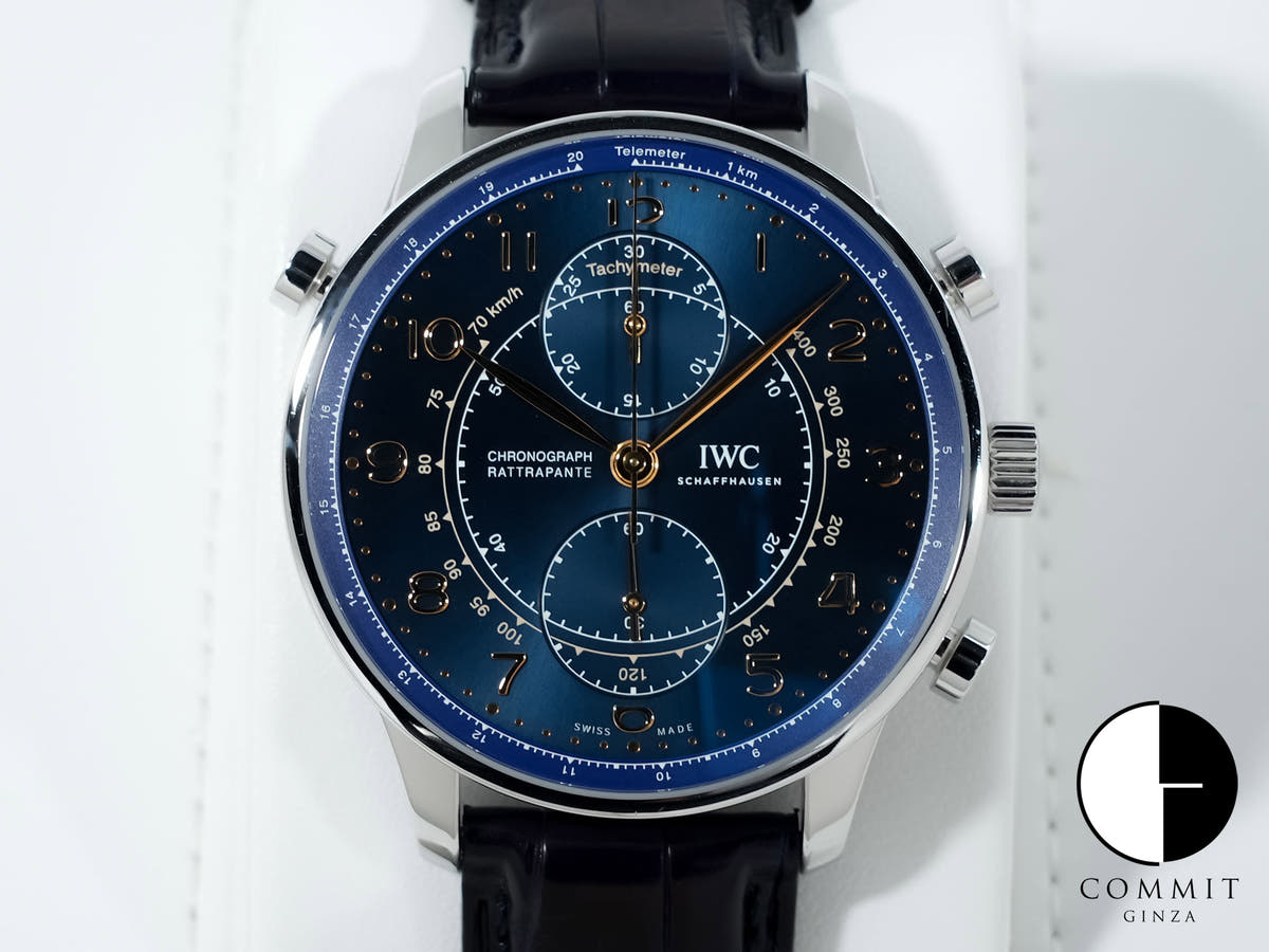 IWC ポルトギーゼ クロノグラフ ラトラパンテ ブティック ミラノ Ref.IW371222 SS ブルー文字盤 中古 757advm9