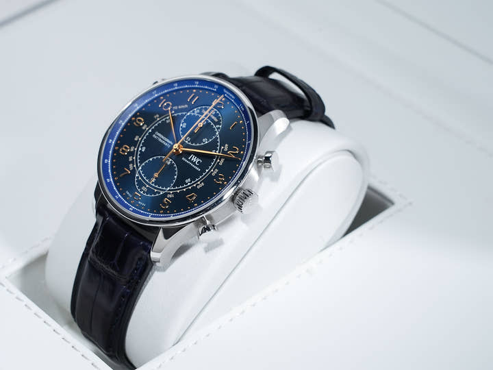 IWC ポルトギーゼ クロノグラフ ラトラパンテ ブティック ミラノ Ref.IW371222 SS ブルー文字盤 中古 757advm9