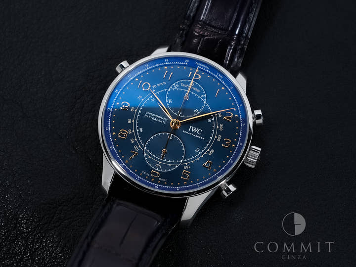 IWC ポルトギーゼ クロノグラフ ラトラパンテ ブティック ミラノ Ref.IW371222 SS ブルー文字盤 中古 757advm9