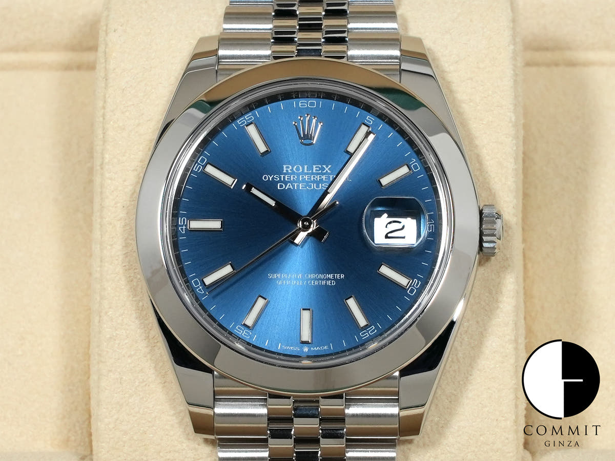 Rolex Datejust 41 Ref. 126300 Stainless Steel Azurro Blue Dial