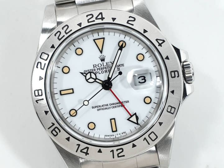 ロレックス エクスプローラーII Ref.16570 ステンレススチール ホワイト文字盤