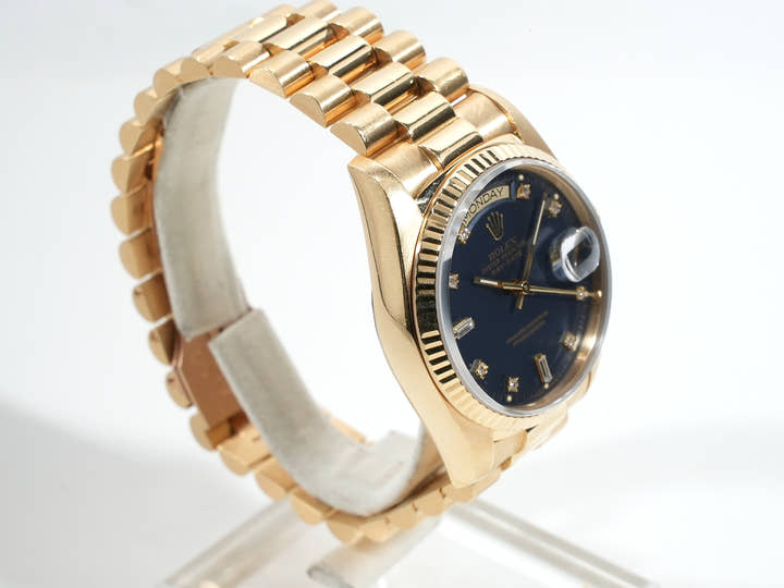 ロレックス デイデイト36 Ref.18038A イエローゴールド ブルー文字盤
