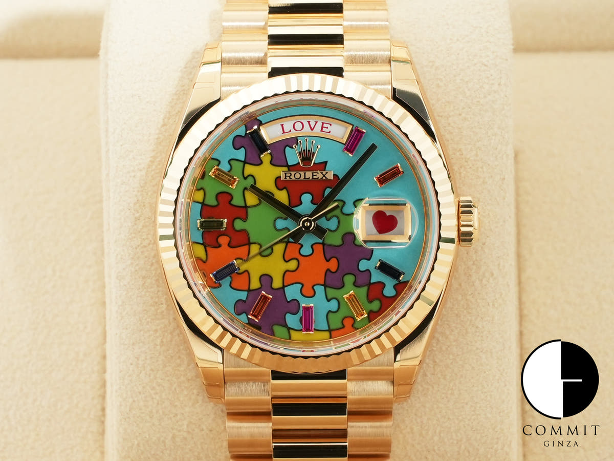 ロレックス デイデイト36 Ref.128238 イエローゴールド パズル文字盤