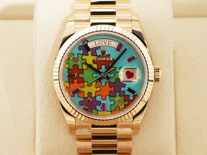 ロレックス デイデイト36 Ref.128238 イエローゴールド パズル文字盤