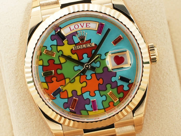 ロレックス デイデイト36 Ref.128238 イエローゴールド パズル文字盤