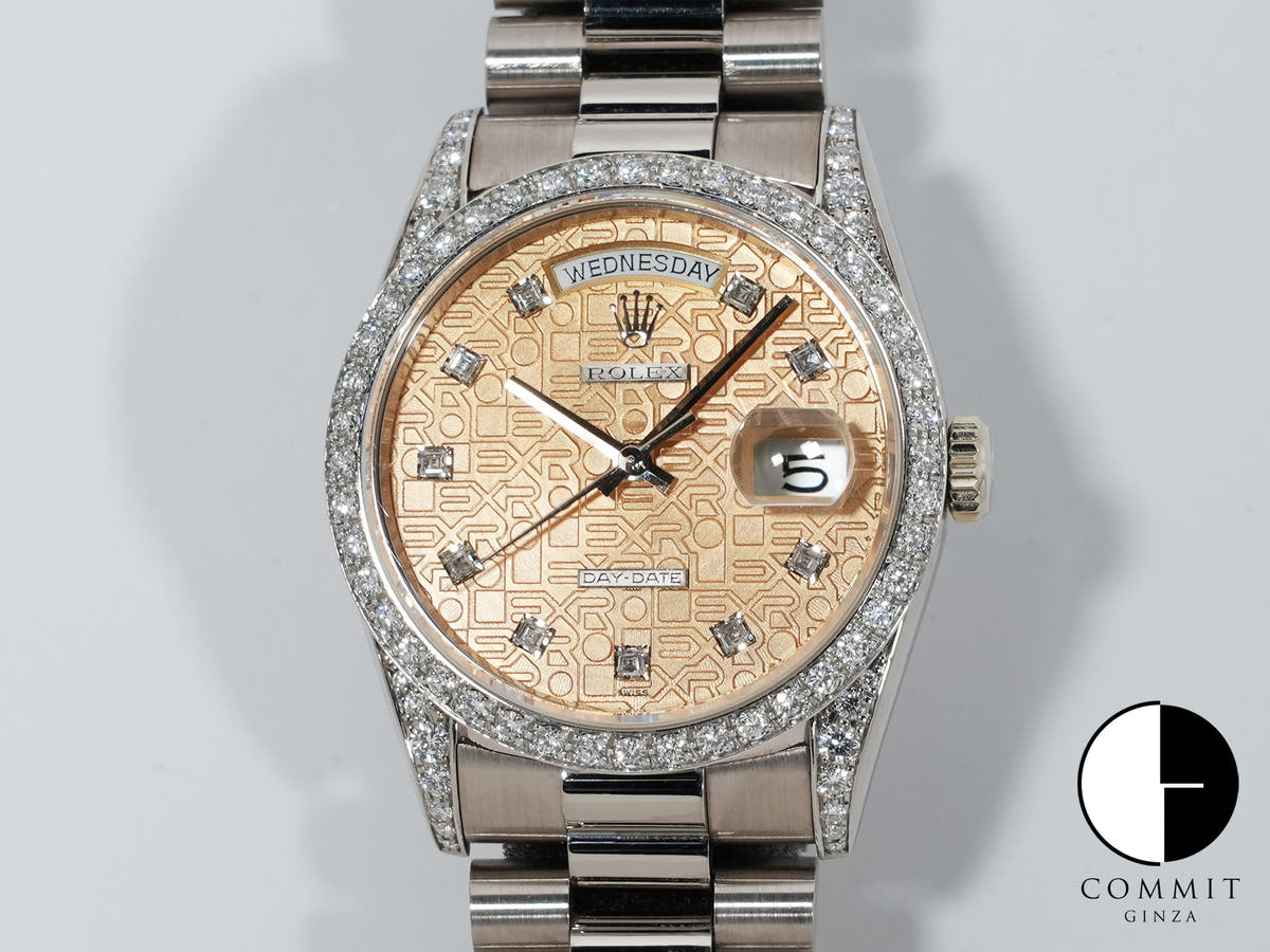 ロレックス デイデイト36 Ref.18389G ホワイトゴールド シャンパンコンピューター文字盤