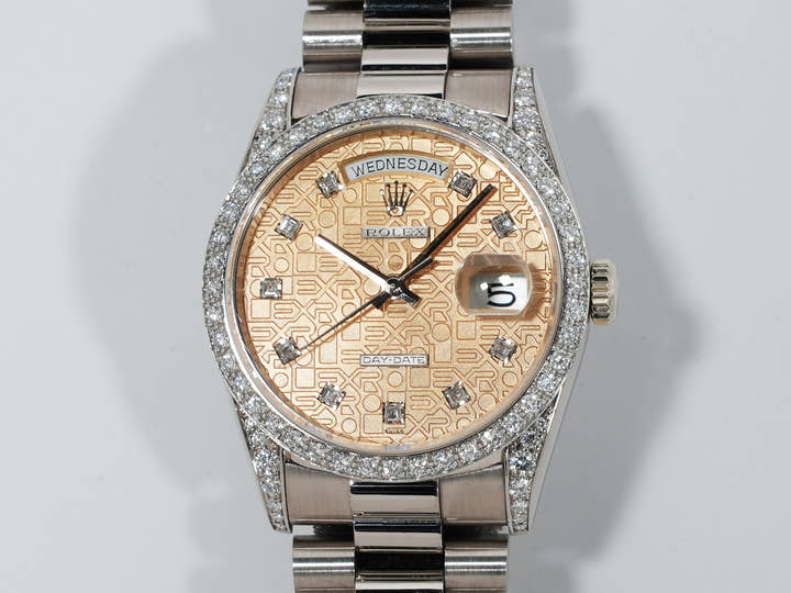 ロレックス デイデイト36 Ref.18389G ホワイトゴールド シャンパンコンピューター文字盤