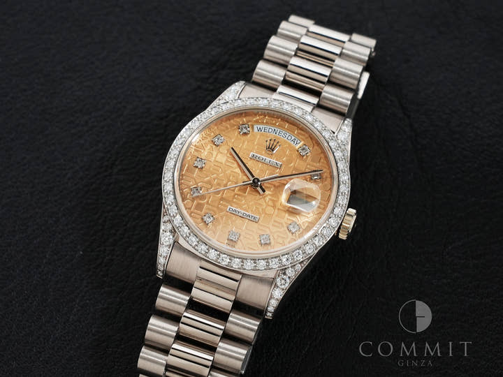 ロレックス デイデイト36 Ref.18389G ホワイトゴールド シャンパンコンピューター文字盤