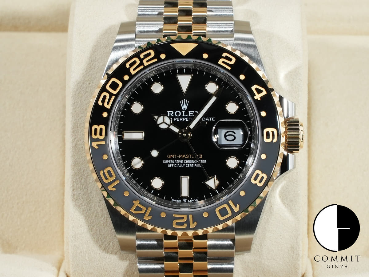 Rolex GMT-Master II Ref. 126713GRNR Stainless Steel/Yellow Gold Black Dial Jubilee Bracelet