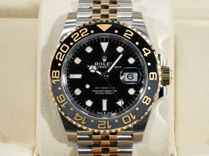 Rolex GMT-Master II Ref. 126713GRNR Stainless Steel/Yellow Gold Black Dial Jubilee Bracelet