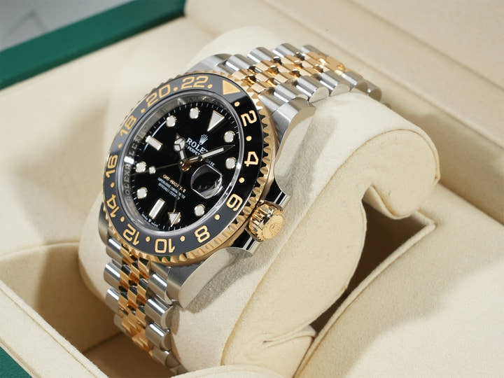 Rolex GMT-Master II Ref. 126713GRNR Stainless Steel/Yellow Gold Black Dial Jubilee Bracelet
