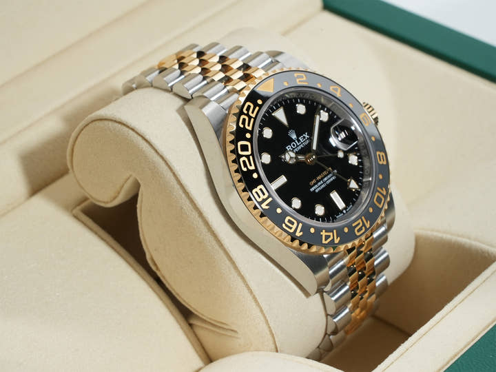 Rolex GMT-Master II Ref. 126713GRNR Stainless Steel/Yellow Gold Black Dial Jubilee Bracelet