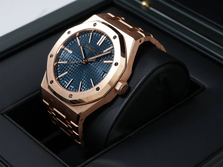オーデマピゲ ロイヤルオーク Ref.15510OR.OO.D315CR.02 ピンクゴールド ブルー文字盤