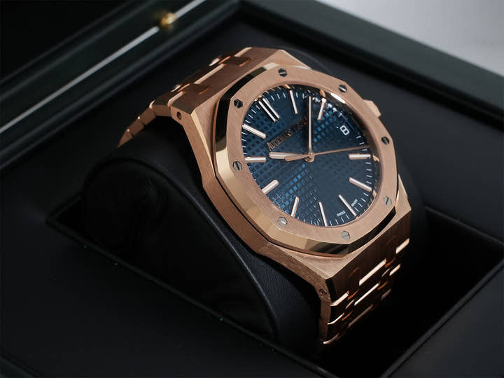 オーデマピゲ ロイヤルオーク Ref.15510OR.OO.D315CR.02 ピンクゴールド ブルー文字盤