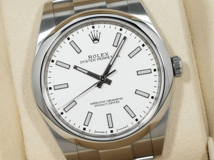 ロレックス オイスターパーペチュアル39 Ref.114300 ステンレススチール ホワイト文字盤