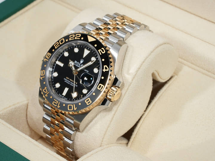 Rolex GMT-Master II Ref. 126713GRNR Stainless Steel/Yellow Gold Black Dial Jubilee Bracelet
