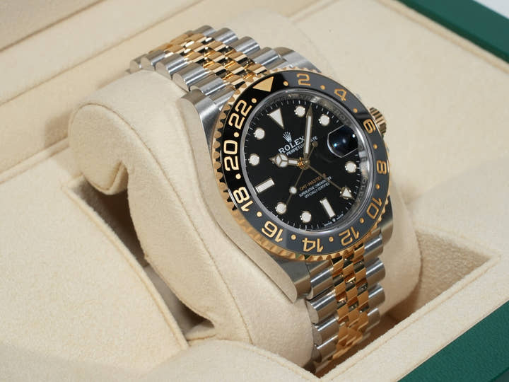 Rolex GMT-Master II Ref. 126713GRNR Stainless Steel/Yellow Gold Black Dial Jubilee Bracelet