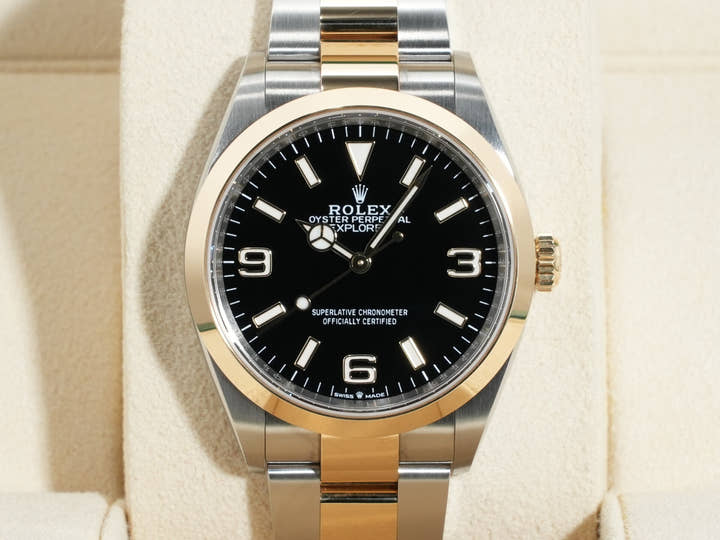 ロレックス エクスプローラー36 Ref.124273 ステンレススチール/イエローゴールド ブラック文字盤