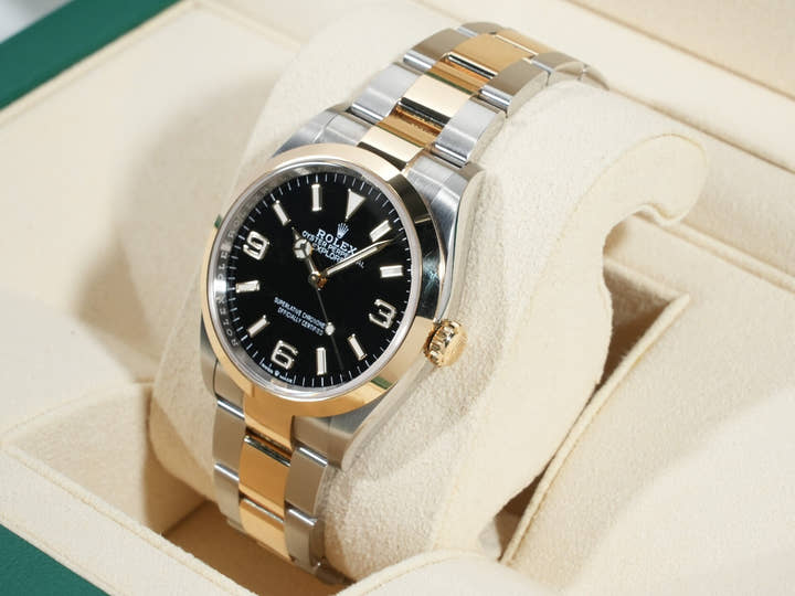 ロレックス エクスプローラー36 Ref.124273 ステンレススチール/イエローゴールド ブラック文字盤