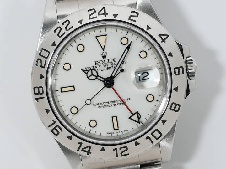 ロレックス エクスプローラーII Ref.16570 ステンレススチール ホワイト文字盤