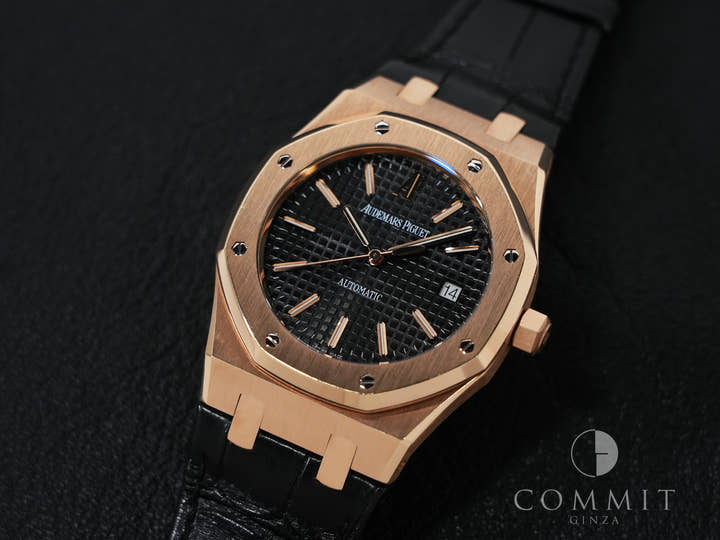 オーデマピゲ ロイヤルオーク Ref.15300OR.OO.D002CR.01 ピンクゴールド ブラック文字盤